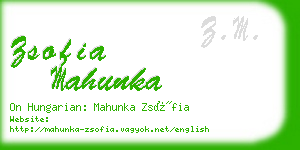 zsofia mahunka business card